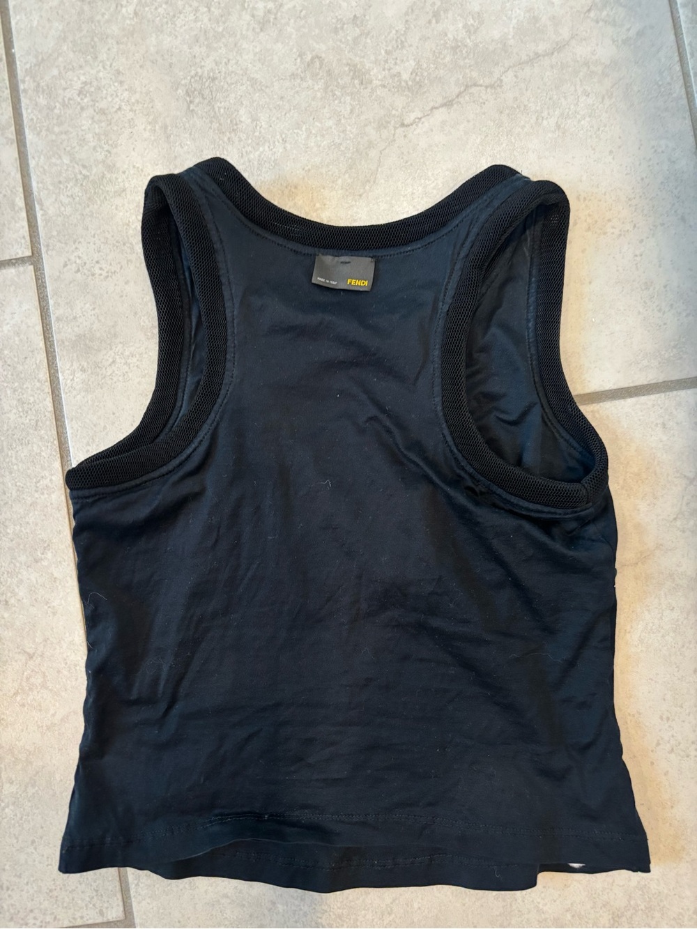 Fendi Black Mesh-Trim Tank Top - Picture 2 of 5